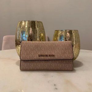 Michael Kors Pink Monogram Envelope Wallet